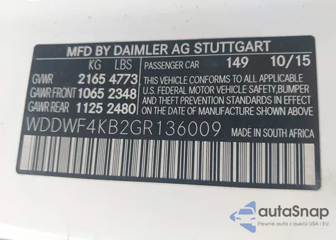 2016 Mercedes-Benz C 300 4Matic из США, поврежденный, VIN WDDWF4KB2GR136009